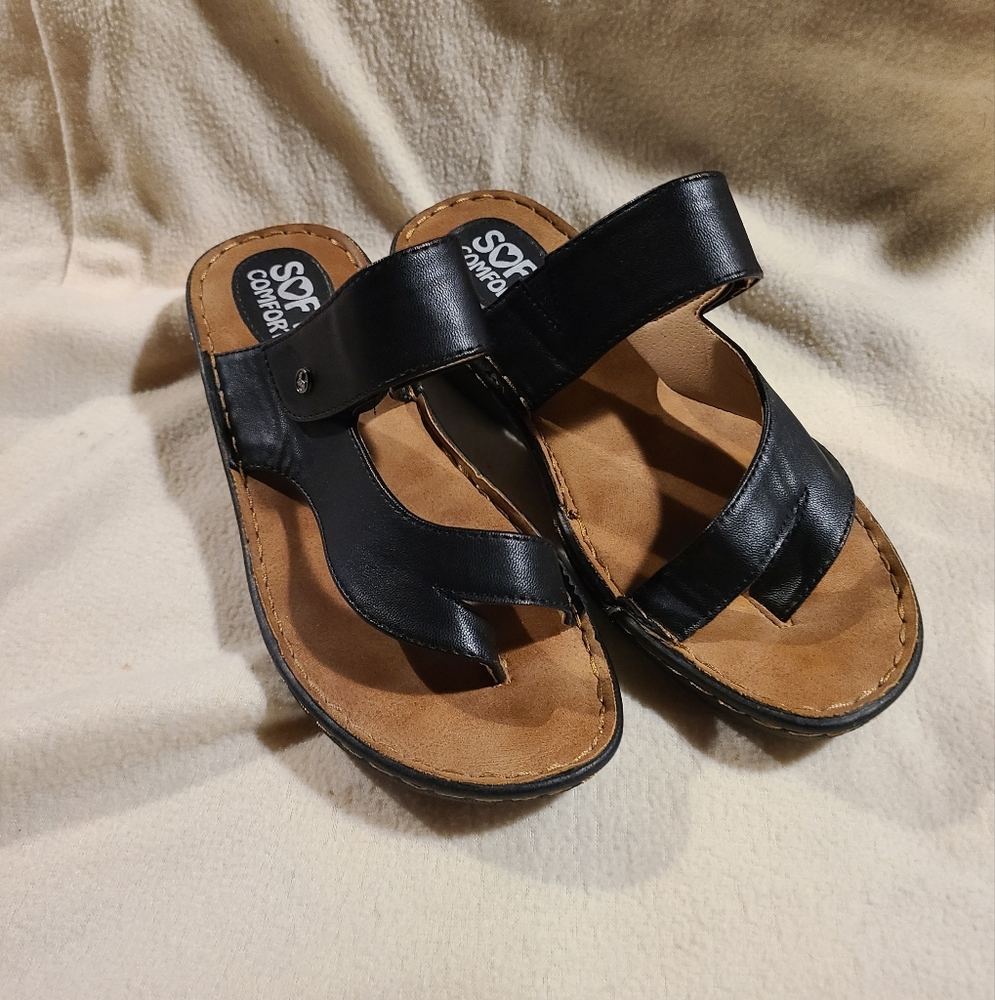 Soft Comfort Black Sandals